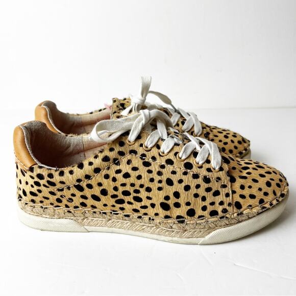 SZ 7 Dolce Vita Madox Leopard Calf Hair Espadrille Sneakers - Picture 5 of 6